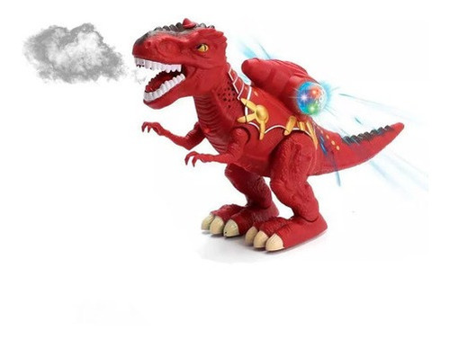 Tiranosaurio Rex Rojo Vapor Luces Juguete Niños + Baterias