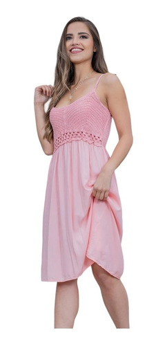 Vestido Corto Tejido Crochet Mujer - Calidad 100% Premium