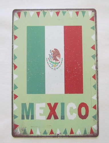 Poster Anuncio Cartel Placa Bandera Mexico Decoracion Bar