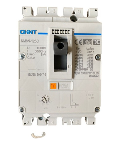 Interruptor Termomagnético Nm8n-125c Tm 125 Amperes 3 Polos