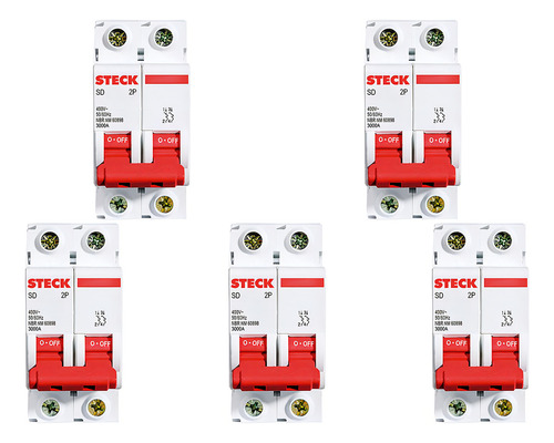 Kit C/5 - Disjuntor Steck Din Bipolar 16a Sd62 C 3ka