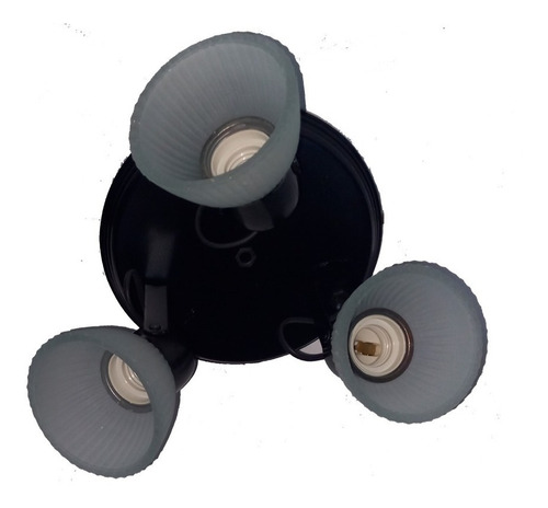 Aplique Spot Tres Luces Tulipa Vidrio Apto Led