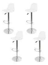 Comprar Set 4 Sillas De Bar Con Reposapiés De Altura Ajustable Y Diseño Ergonómico Gaon Ideal Para Bar Y Barra De Cocina Gnbrs01 Blanco