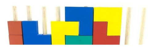 Tetris Madeira Quebra Cabeça Vertical Blocos De Encaixe