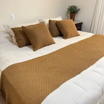 Comprar Kit Peseira Manta Cama Queen Xale 230x60 + 2 Capas Links