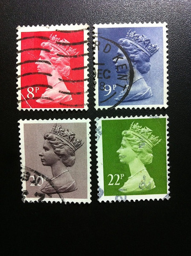 Timbres Postales Gran Bretaña Estampillas Reina Elizabeth