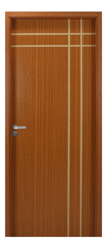 Kit Porta De Madeira Decorada 215x84cm Com Batente De Mdf