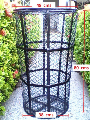 Cesta Metálica Con Tapa Para Basura
