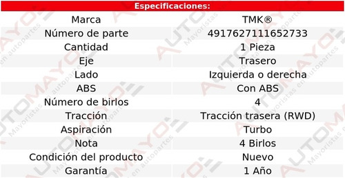 Una Maza Trasera Izquierda O Derecha Tmk M2 3.0l 6 Cil 16-19