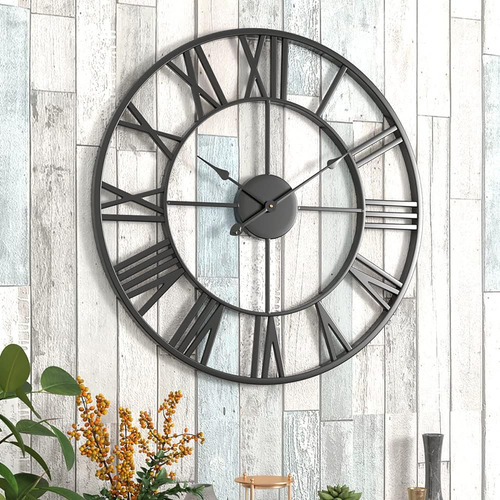Relógio De Parede De Metal Grande De 30 Polegadas, Decoração