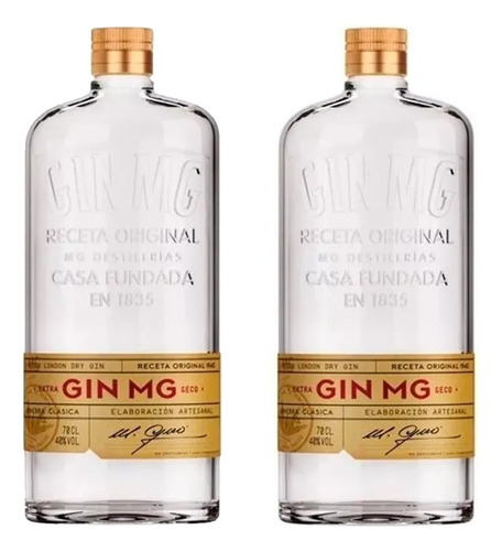 Gin Importado Mg 2 Botellas X700cc London Dry Importado