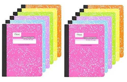 Pack De Cuadernos Para Regreso A Clases 12 Piezas 100 Hojas