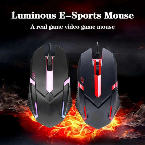 Ratón Para Juegos Con Cable Usb 1000dpi Rgb De 3 Botonesc