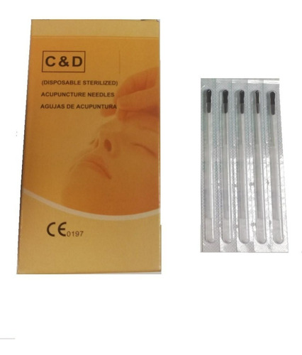 Imagen 1 de 2 de Agujas Acupuntura Caja 100 Unidades