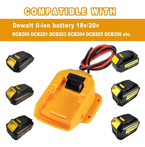 Adaptador De Batería Para Batería Dewalt Dock Power Conn De