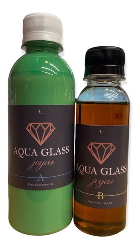 Resina Color Verde Epoxi Joyas 375 Grs  Aqua Glass  