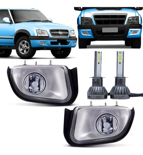 Kit 2 Camineros + Kit Led Cree H1 Chevrolet S10 2001 - 2012