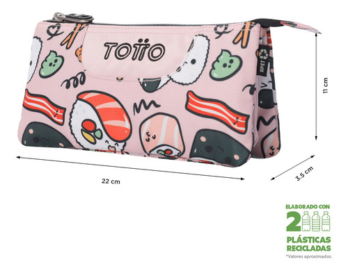 Totto Combo Mochila, Lonchera Y Lapicera - Set Kit Escolar A Sushi