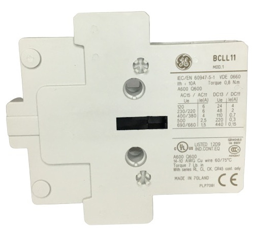 Contactos Aux P/cl00-10 General Electric 1+1 Lateral Bcll11