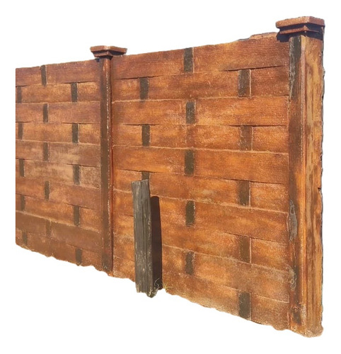 Muro Premoldeado De Hormigon Simil Lapacho