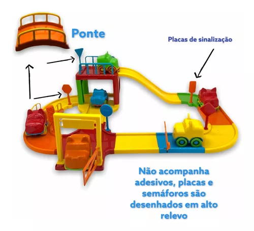 Pista De Carrinhos Brinquedo Corrida Infantil Com 6 Carros