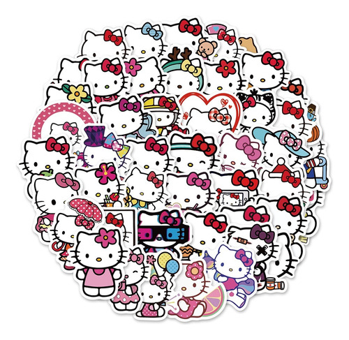 Imagen 1 de 4 de Hello Kitty - Set De 50 Stickers / Calcomanias / Pegatinas