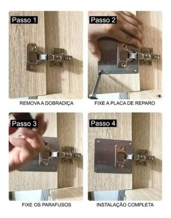 Kit 2 Reparación De Bisagra De Puerta De Armario De Cocina