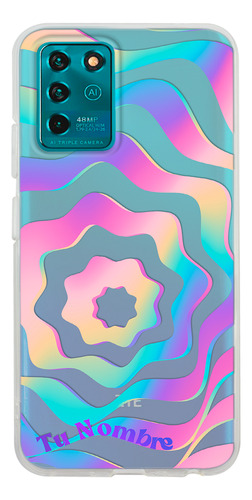 Funda Para Zte Para Mujer Curvas Colores Con Tu Nombre