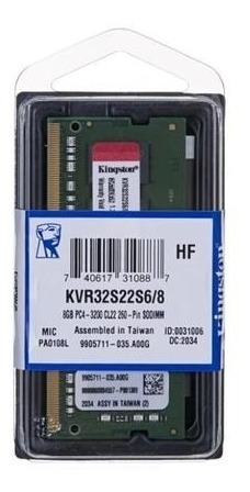 Memória Kingston Ddr4 8gb 3200mhz Notebook 10/11°geração.