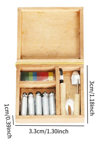 1/12 Casa De Muñecas Mini Caja De Pintura Juego De