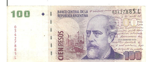 Billete 100 Pesos Convertibles Serie L Bot. 3732 Tir/corta 