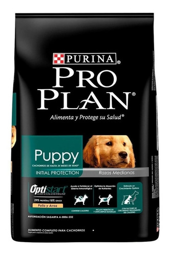 Imagen 1 de 3 de Alimento Pro Plan OptiStart Puppy para perro cachorro de raza mediana sabor pollo/arroz en bolsa de 7.5kg