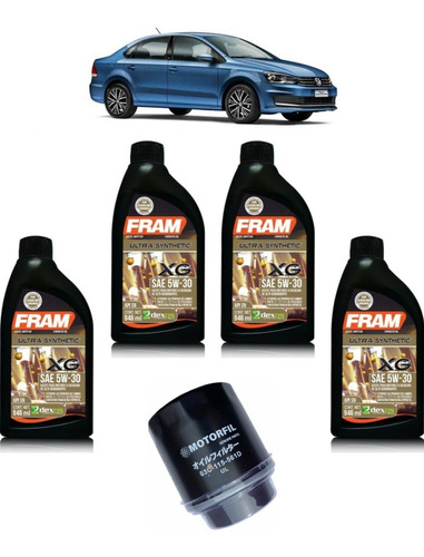 Kit Cambio Aceite Vw Vento 1.6 Lts 2015 A Sintético + Filtro