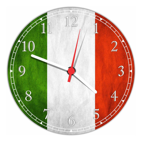 Relógio De Parede Bandeira Da Itália Gg 50 Cm Quartz