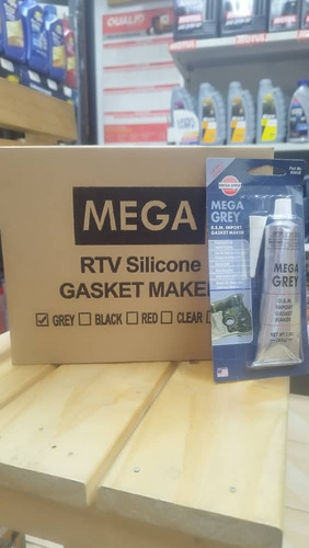 Caja De Silicon Gris Mega Grey Alta Temperatura 85g 12 Unid