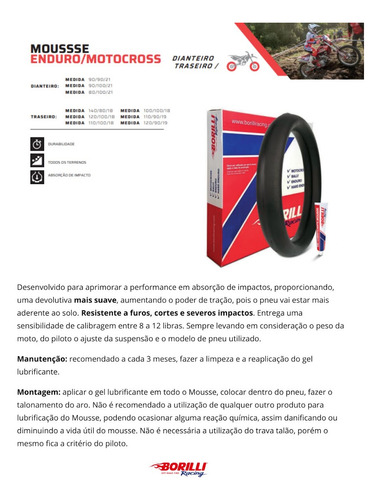 Camara De Ar Mousse 110/100-18 Borilli Reforçado Exc Gasgas