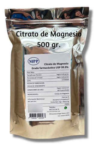 Citrato De Magnesio  99.9% Usp - g a $96