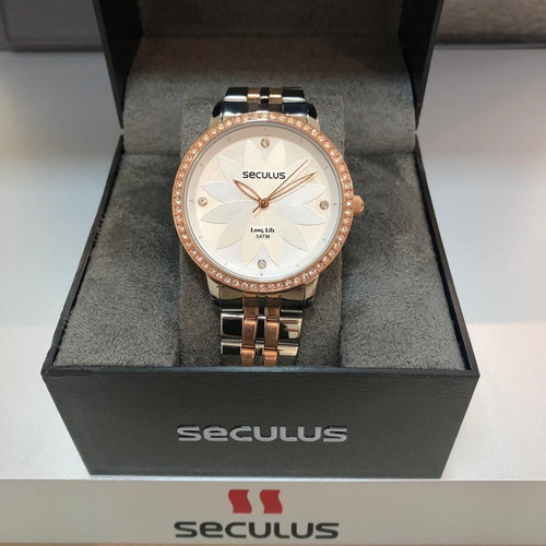 Relógio Seculus Long Life Bicolor Feminino 28930lpsvga2