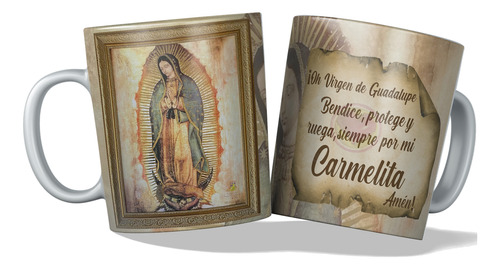 Taza Virgen De Guadalupe Personalizada Con Tu Nombre  M7