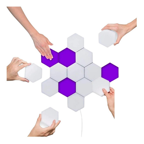 Lampara Led Touch Hexagonal | Kit 5 Paneles  De Colores