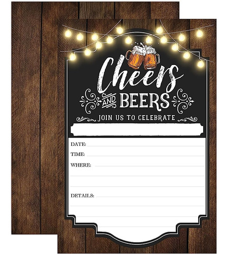 20 Cheers And Beers Invitación De Cumpleaños, Invitaciones A