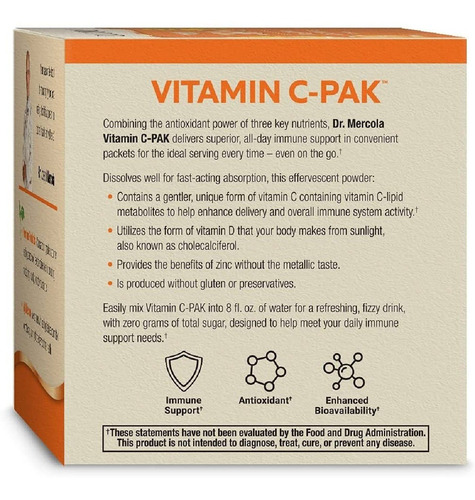 Vitamina C-pak Plus Dr. Mercola 60 Paquetes