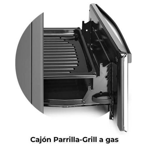 Imagen 8 de 10 de Cocina A Gas Longvie 13331bf 56cm Blanca Cajón Parrilla
