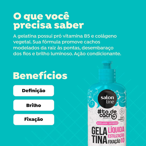 Gelatina Líquida #todecacho Extra Forte 300ml Salon Line