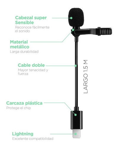 Micrófono Corbatero Lightning Para iPhone iPad Profesional