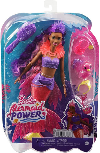 Barbie Mermaid Power Sirena Brooklyn C/ Accesorios Y Mascota