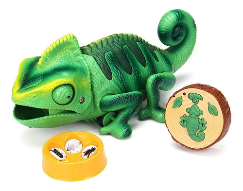 Camaleón Rc Cambia De Color Juguete Con Lengua Larga Verde Lima