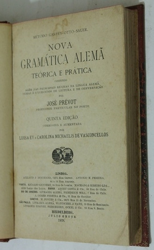 Livro Nova Grammática- Allemã - José Prévôt [1907]