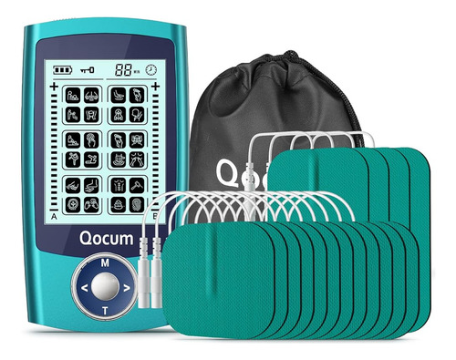 Qocum Dual Channel Tens Ems Unit Estimulador Muscular Para L