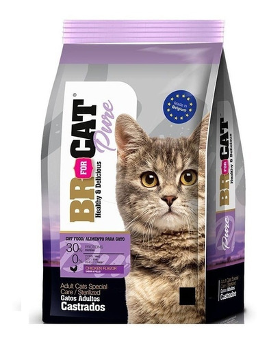 Imagen 1 de 2 de Alimento BR for Cat Castrados para gato adulto sabor mix en bolsa de 10kg